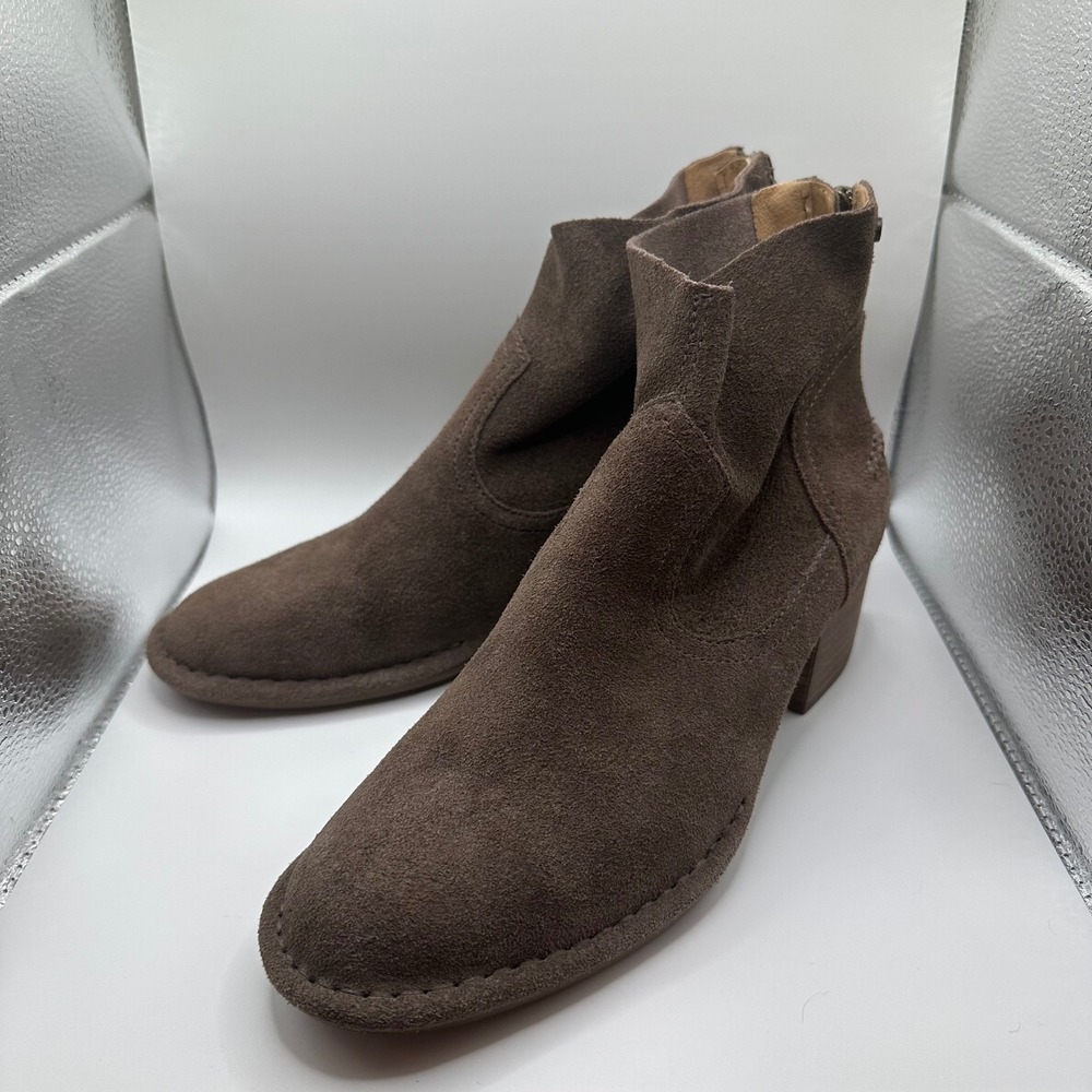 UGG Women's Bandara Brown Velvety Suede Ankle Booties Block Heel Side Zip Size 6 - Picture 2 of 6
